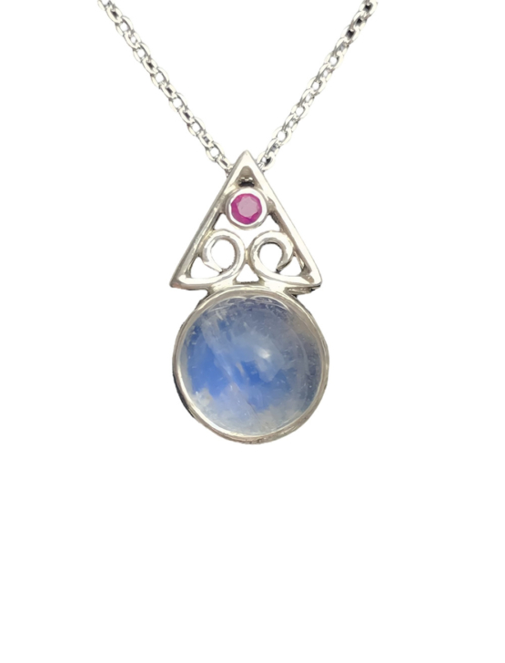 Clear moonstone pendant necklace for girls