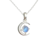 small crescent moonstone pendant necklace