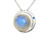 Round moonstone pendant necklace for women