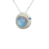 Round moonstone pendant necklace for women