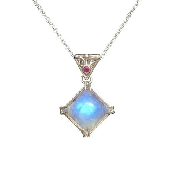 square moonstone pendant