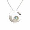 crescent moonstone pendant necklace