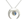 crescent moonstone pendant necklace