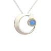 crescent moonstone pendant necklace