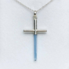 Aquamarine cross pendant necklace for girls cross pendant for girls