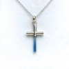 Aquamarine cross pendant necklace for girls