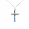 Aquamarine cross pendant necklace for girls