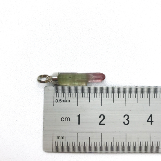 Bicolor tourmaline pendant necklace for girls – raw bicolor tourmaline pendant