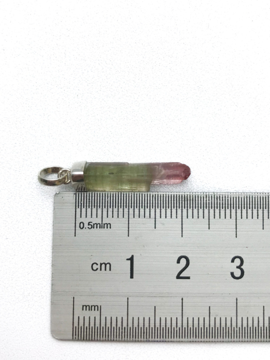 Bicolor tourmaline pendant necklace for girls – raw bicolor tourmaline pendant