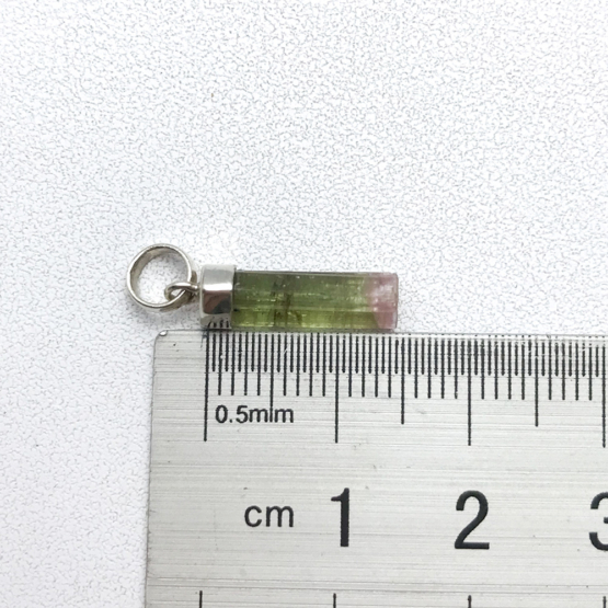 Bicolor tourmaline pendant necklace for girls – raw bicolor tourmaline pendant