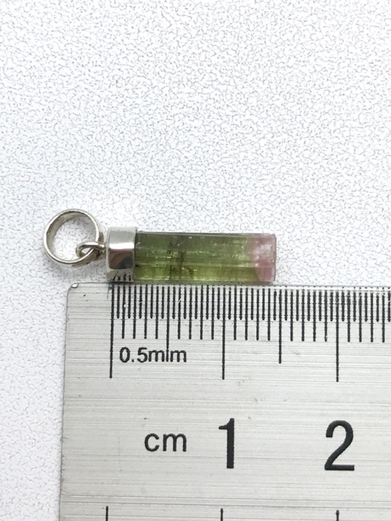 Bicolor tourmaline pendant necklace for girls – raw bicolor tourmaline pendant