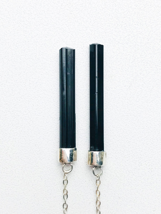 Black tourmaline earrings for girls black tourmaline dangle earrings raw black tourmaline earrings