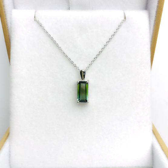 Certified green tourmaline pendant for women| Fine green tourmaline pendant| Faceted green tourmaline pendant