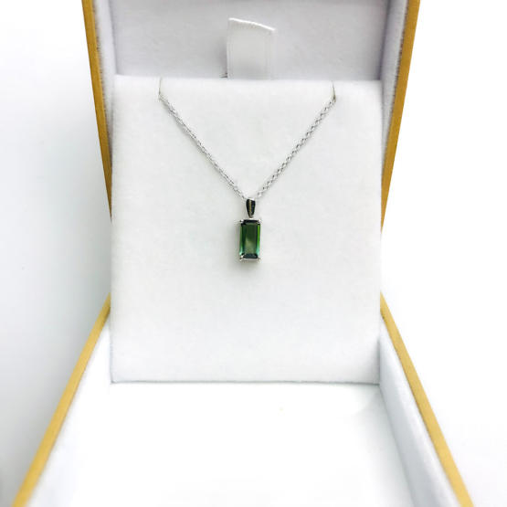 Certified green tourmaline pendant for women| Fine green tourmaline pendant| Faceted green tourmaline pendant