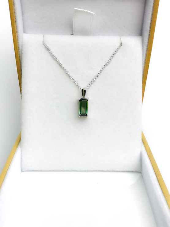 Certified green tourmaline pendant for women| Fine green tourmaline pendant| Faceted green tourmaline pendant