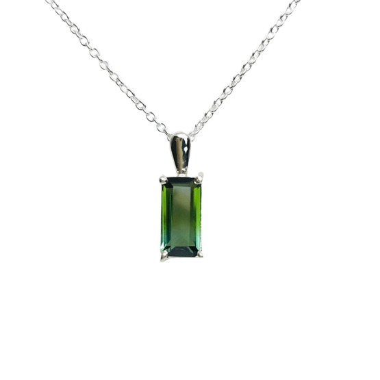 Certified green tourmaline pendant for women| Fine green tourmaline pendant| Faceted green tourmaline pendant