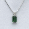 Faceted green tourmaline pendant necklace