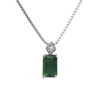 Faceted green tourmaline pendant necklace for girls – Fine green tourmaline pendant necklace