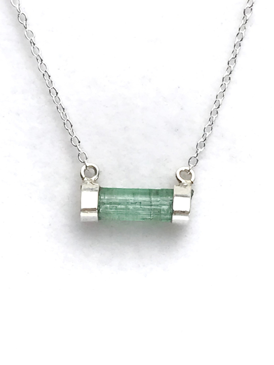 Green tourmaline necklace for girls