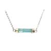 Horizontal aquamarine necklace for girls – aquamarine choker – horizontal crystal choker