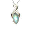 Flower bud moonstone pendant necklace