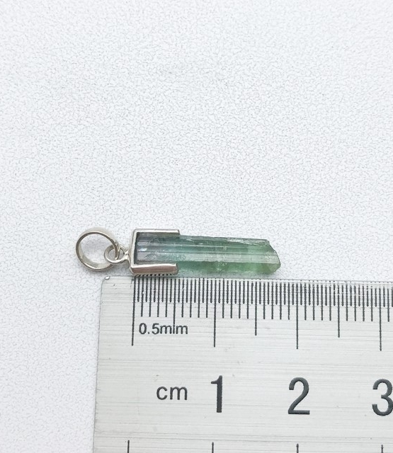 Raw green tourmaline pendant necklace for girls Green tourmaline crystal pendant necklace