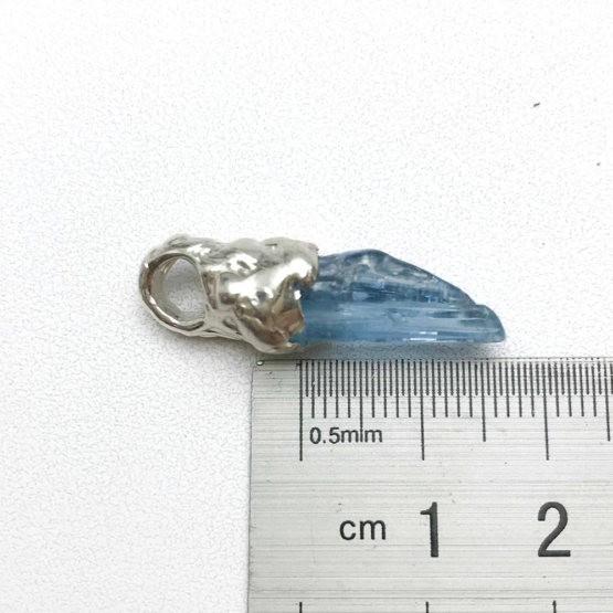 raw aquamarine pendant for men