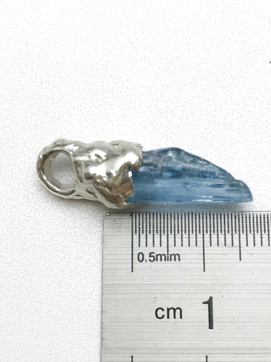 raw aquamarine pendant for men