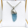 Aquamarine crystal pendant for man