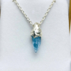 Aquamarine crystal pendant for man