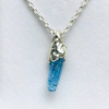 Aquamarine crystal pendant for man