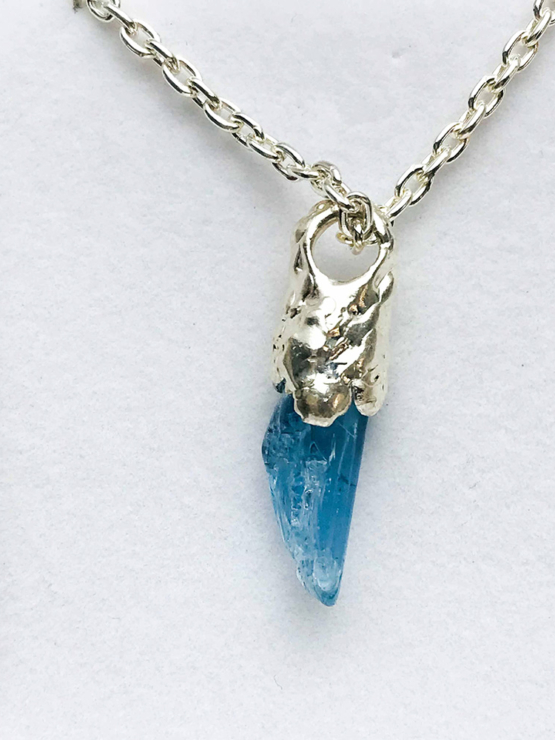 raw aquamarine pendant for men