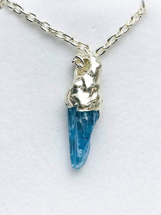 raw aquamarine pendant for men