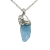 raw aquamarine pendant for men