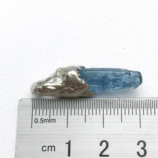 raw aquamarine pendant for men