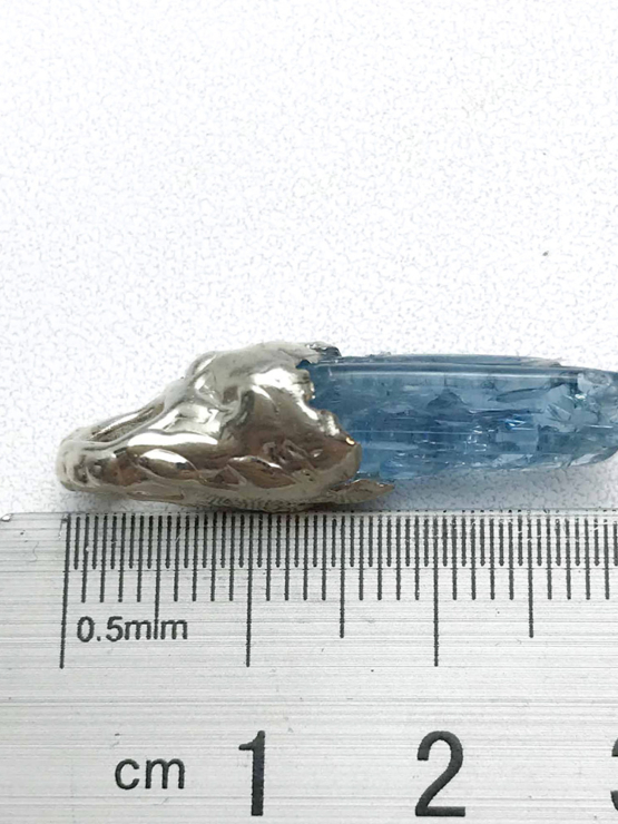 raw aquamarine pendant for men