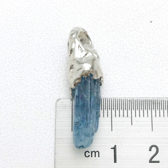 raw aquamarine pendant for men