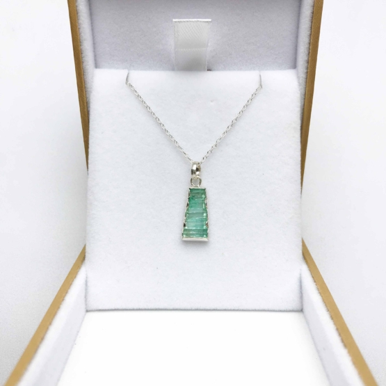 Raw emerald pendant necklace for girls  emerald pendant  emerald crystal pendant