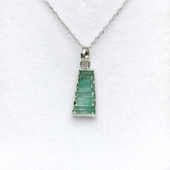 Raw emerald pendant necklace for girls  emerald pendant  emerald crystal pendant