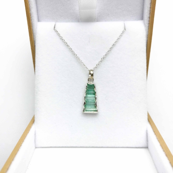 Raw emerald pendant necklace for girls  emerald pendant  emerald crystal pendant