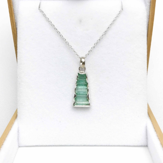 Raw emerald pendant necklace for girls  emerald pendant  emerald crystal pendant