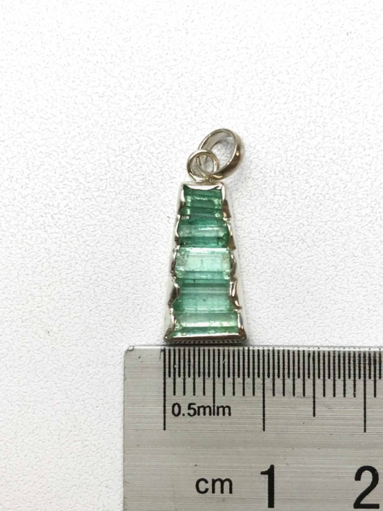 Raw emerald pendant necklace for girls  emerald pendant  emerald crystal pendant