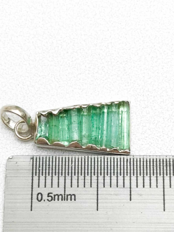 Raw emerald pendant necklace for girls