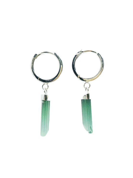 Green tourmaline drop earrings, silver green tourmaline drop earrings