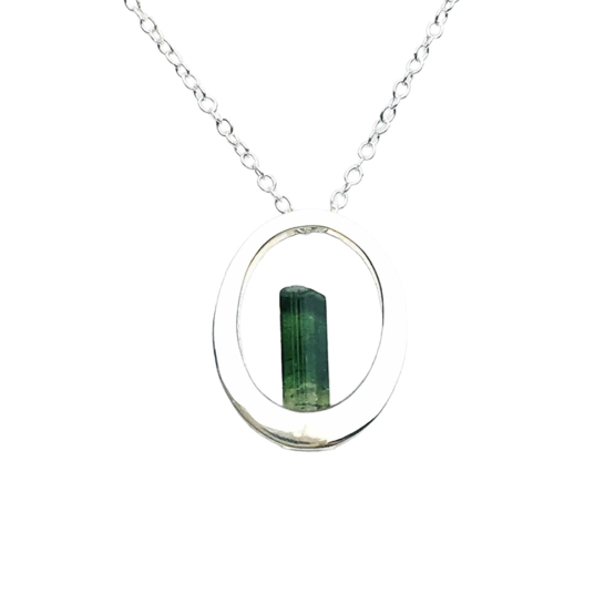 Bicolor tourmaline pendant necklace for girls- raw bicolor tourmaline pendant