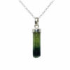 Bicolor tourmaline pendant necklace for girls- raw bicolor tourmaline pendant