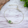 Green tourmaline bracelet for girls- green tourmaline crystal bracelet- raw tourmaline bracelet