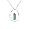 Raw green tourmaline pendant necklace for girls  Green tourmaline crystal pendant necklace