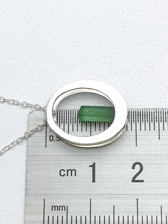 Raw green tourmaline pendant necklace for girls  Green tourmaline crystal pendant necklace