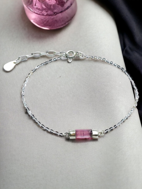 Pink tourmaline bracelet